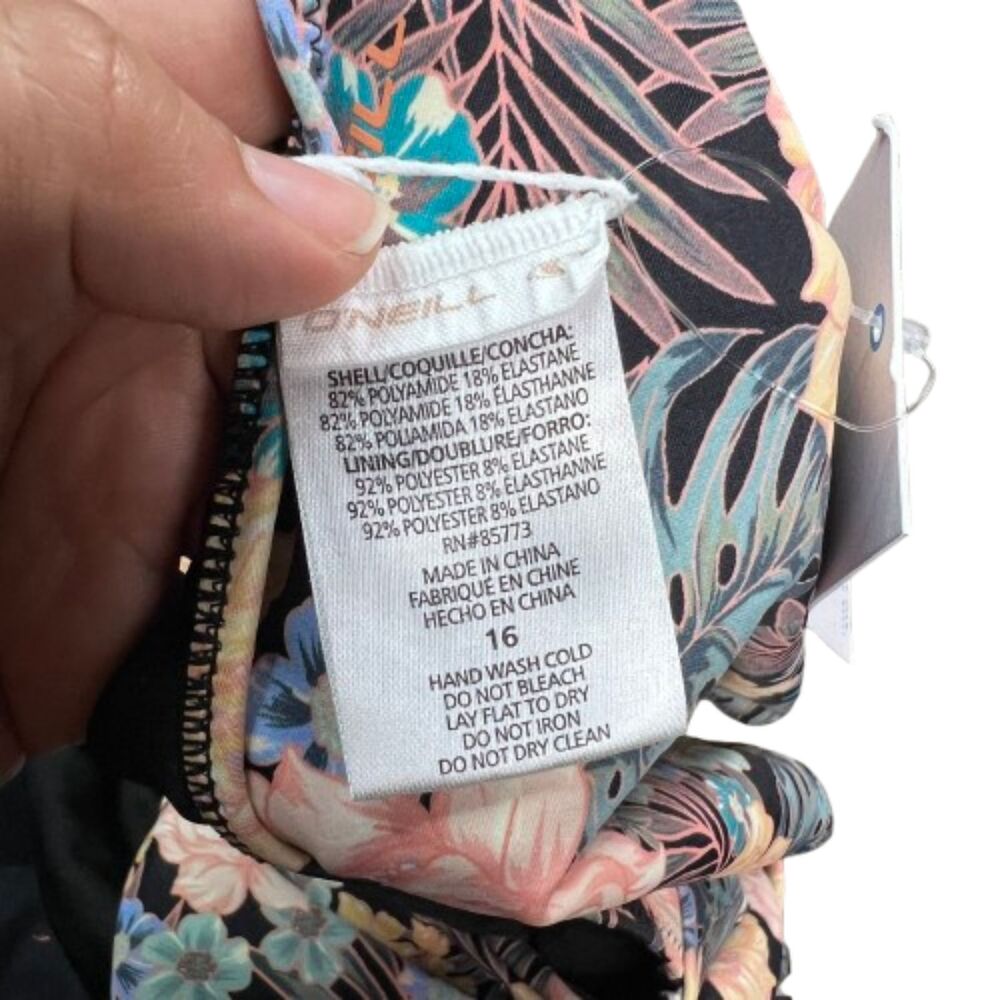 O'Neil NWT Girl's Macaw Tropical Twist Back Surf Swimsuit Size 16 - Picture 4 of 5
